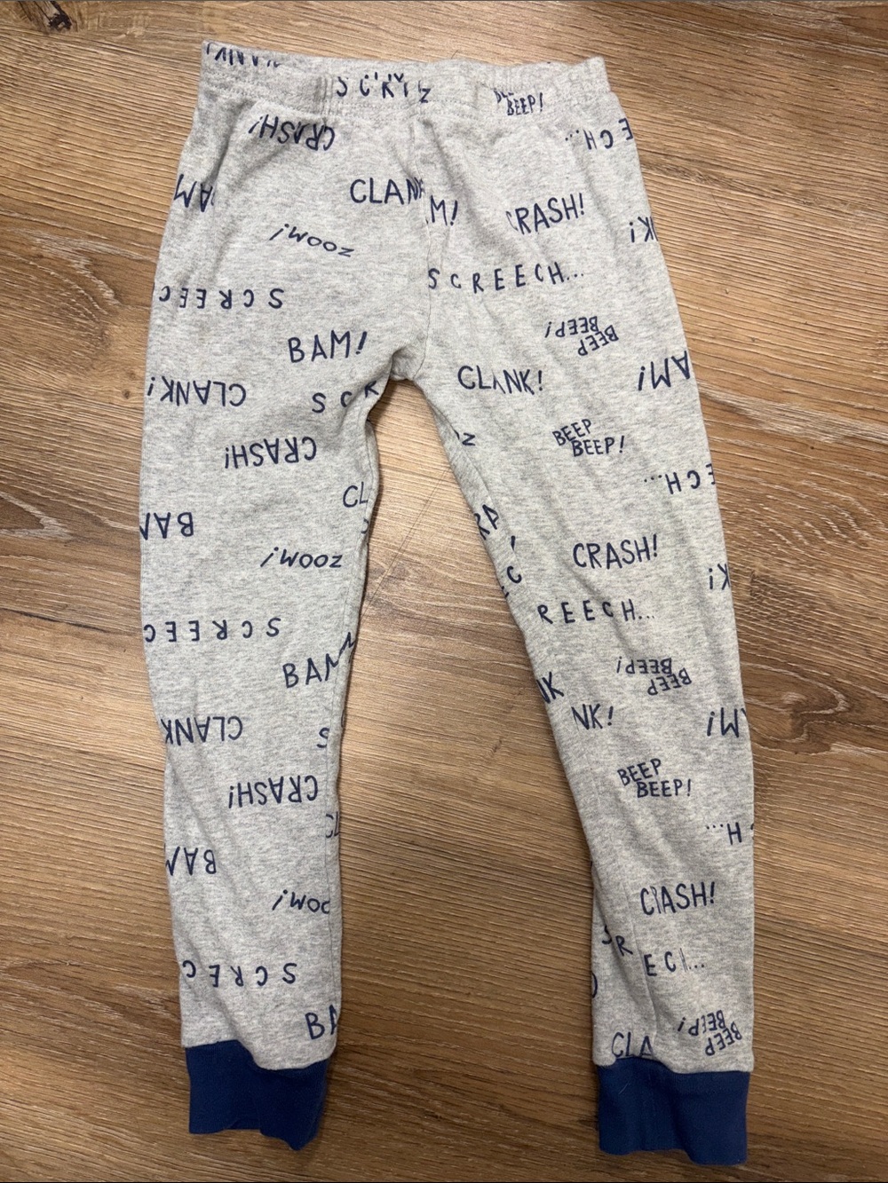 3/$15! Kids Carter's 5t boys Gray Joggers pajama pants Navy Dot Graphics